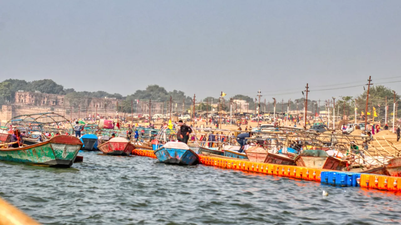 Convergence of three rivers at Prayagraj