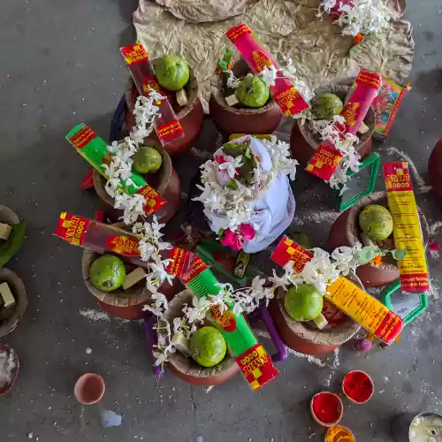 Narayan Bali Poojan ritual arrangements in Prayagraj