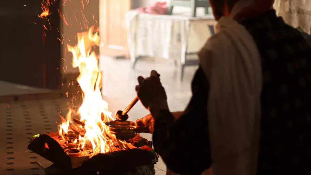 Man doing Shanti Pooja
