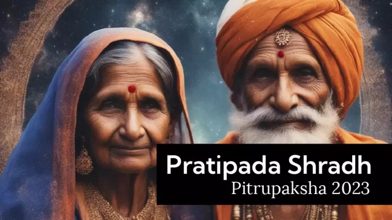 Image showing Nana and nani in Pratipada Shradh