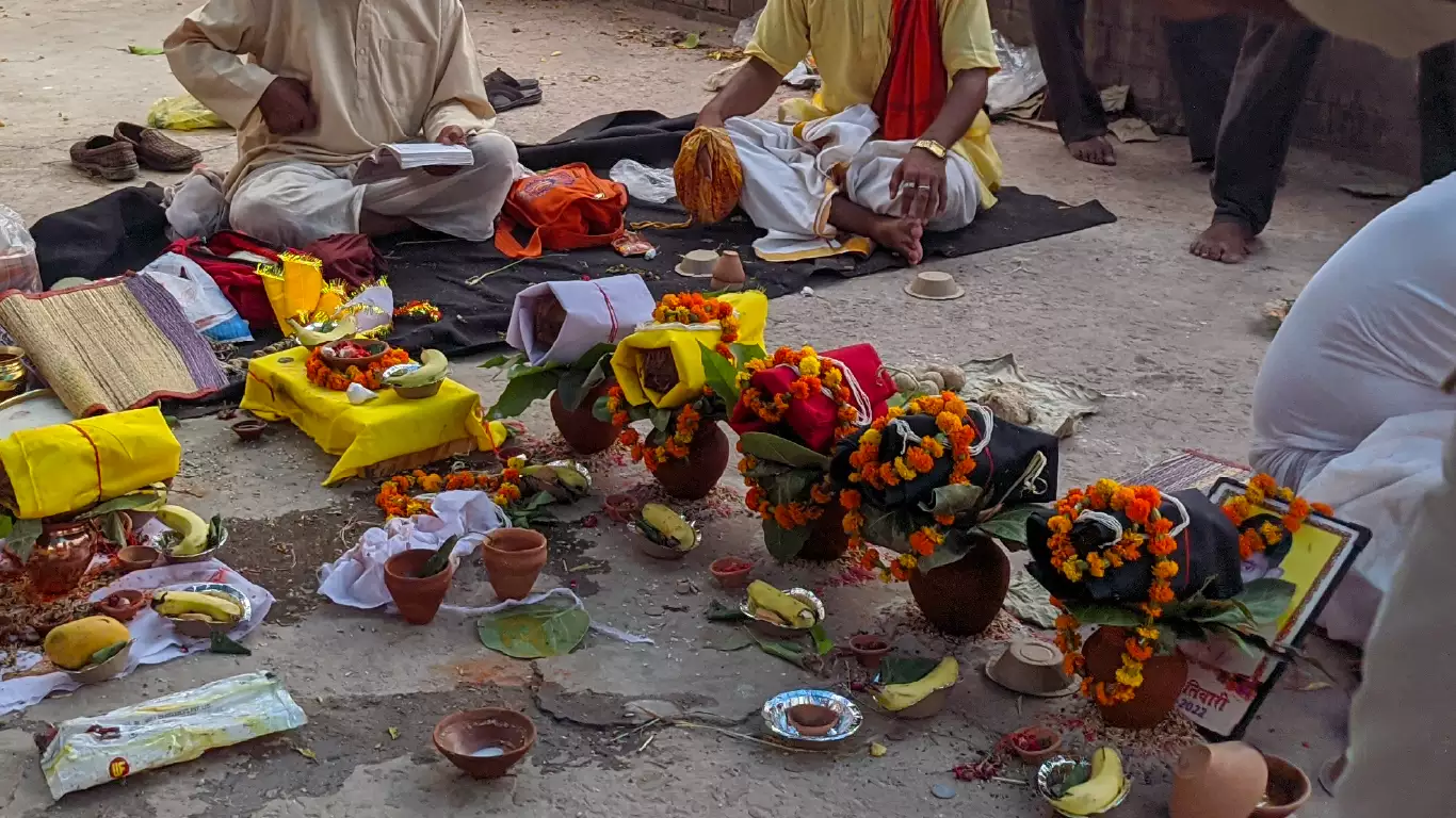 Narayan Bali ceremony arranged with pandits and ritual kalashas
