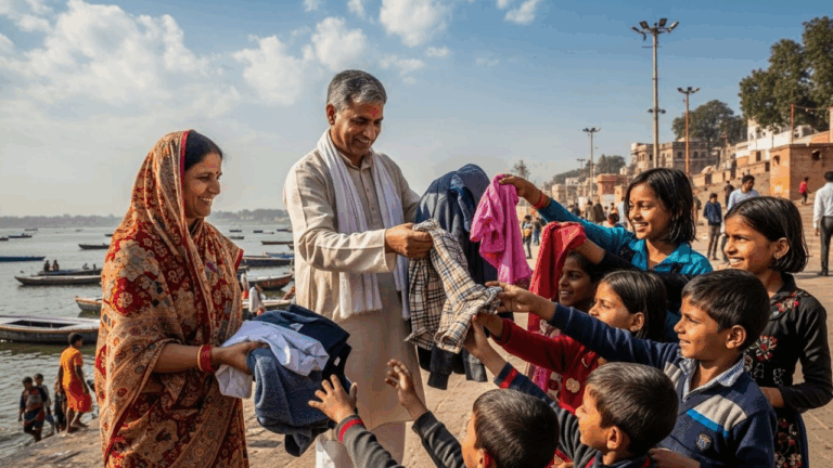 Vastra Daan (Clothing Donation) at the Magh Mela Prayagraj in 2026