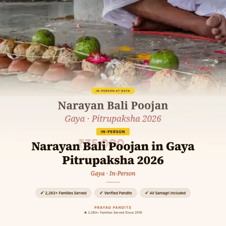 Narayan Bali Poojan in Gaya Pitrupaksha 2026