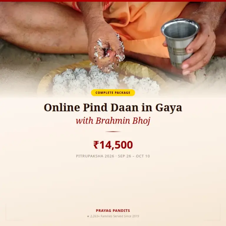 Online Pind Daan in Gaya with Brahmin Bhoj — Pitrupaksha 2026