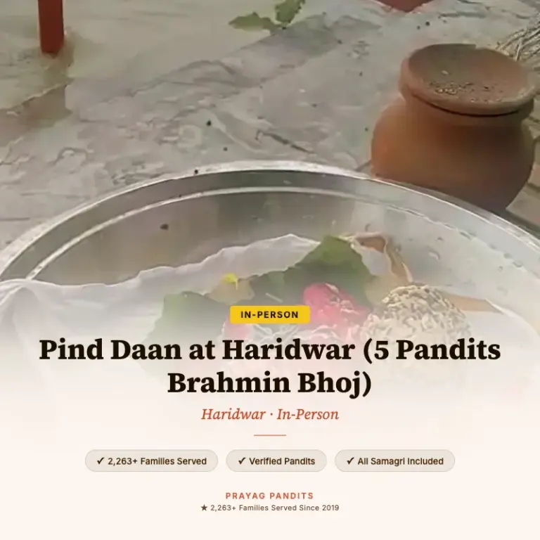 Pind Daan at Haridwar (5 Pandits Brahmin Bhoj)