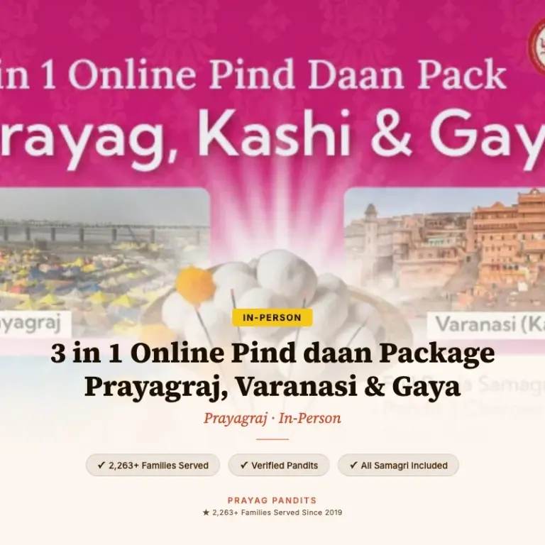 3 in 1 Online Pind daan Package Prayagraj, Varanasi & Gaya